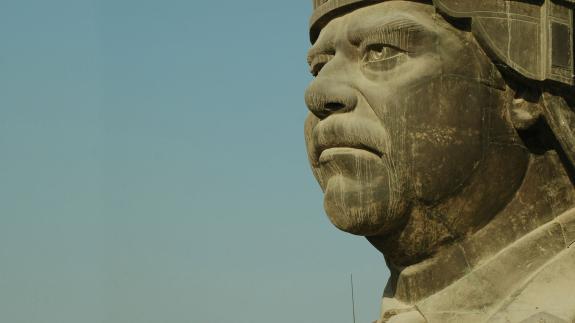 Thirty-foot tall bronze sculpture of Saddam Hussein
