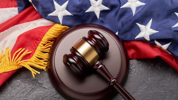 Gavel on the USA flag