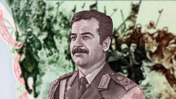 Saddam Hussein’s portrait from Iraq’s 25 Dinars 1986 Banknotes.