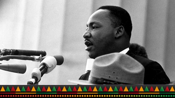 Martin Luther King delivers his 'I Have a Dream', speech before the Lincoln Memorial