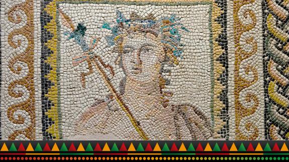 A stock image of a mosaic of a woman