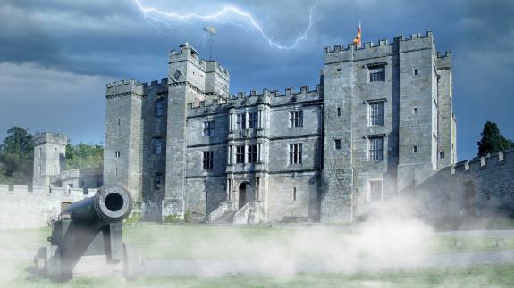 An edited photograph of Chillingham Castle