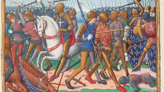 Medieval painting of the Battle of Agincourt