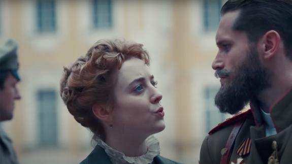 Princess Alix of Hesse talking to Tsar Nicholas II