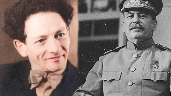 Image: (L) Wolf Messing, Polish psychic (colourised), (R) Joseph Stalin during the Tehran Conference