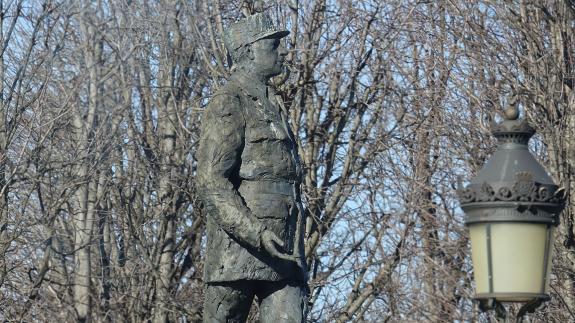 A photograph of a French statue of Charles André Joseph Marie de Gaulle