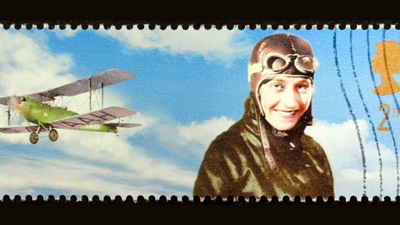 A British stamp a stamp featuring a portrait of British aviator Amy Johnson