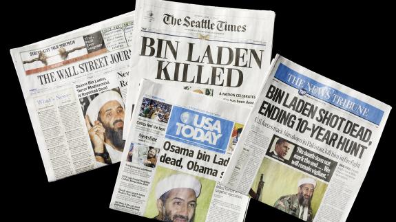 American newspapers report the death of Osama bin Laden on the 2nd May, 2011