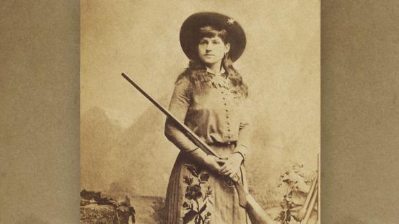 An illustration of Miss Annie Oakley
