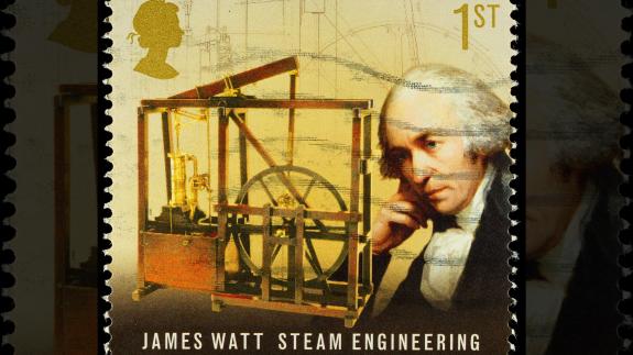 A 2009 British postal stamp celebrating James Watt