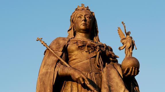 A bronze statue of Queen Victoria in Hove, UK