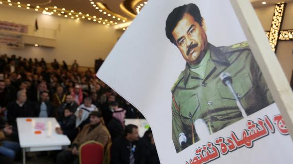 A memorial service for Saddam Hussein