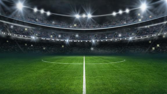 A photograph of a football pitch