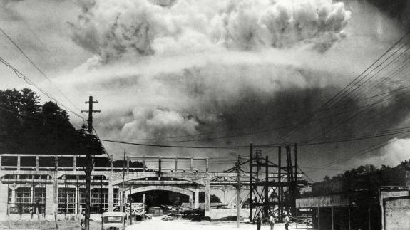 A photograph of The Atomic Bombing of Nagasaki, Japan on the 9th August 1945