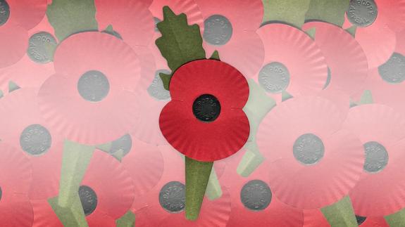 A photograph of the new Royal British Legion paper poppy