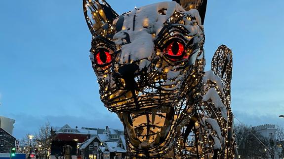 Statue of the Yule Cat in Reykjavik
