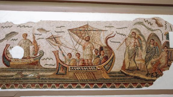 Mosaic depicting Odysseus and the Sirens