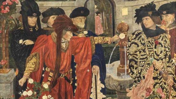 'Plucking the Red and White Roses in the Old Temple Gardens' by Henry Payne