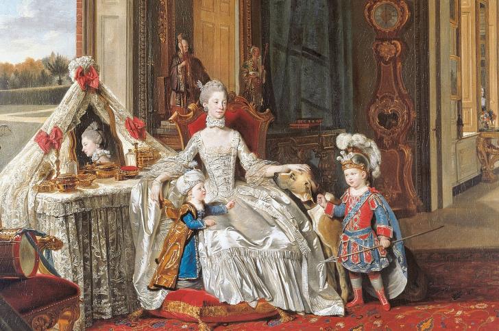 A portrait of Queen Charlotte with her children