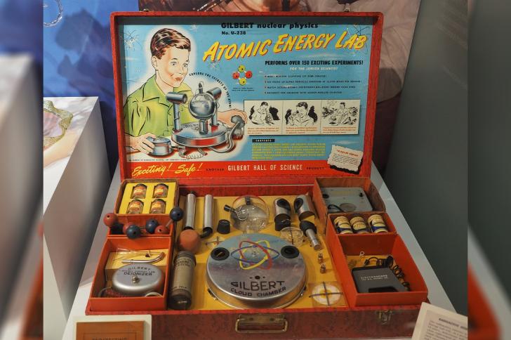 The Gilbert 238 Atomic Energy Lab on display in a museum