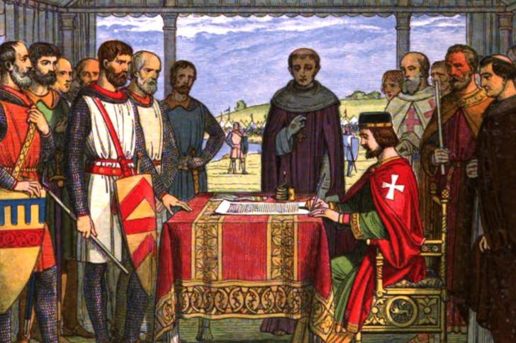 Illustration of King John signing the Magna Carta