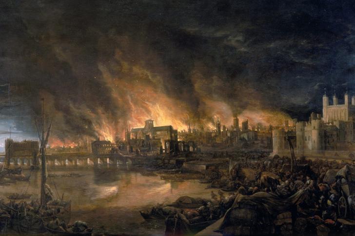 Painting of the Great Fire of London