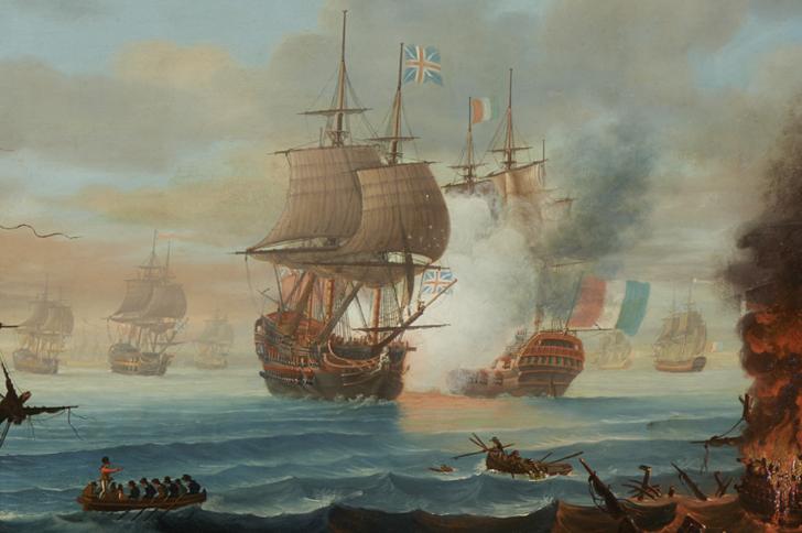 Painting depicting the Battle of the Nile