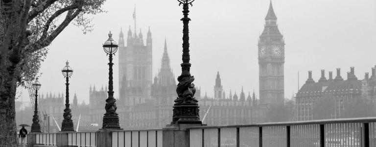 A foggy scene in London