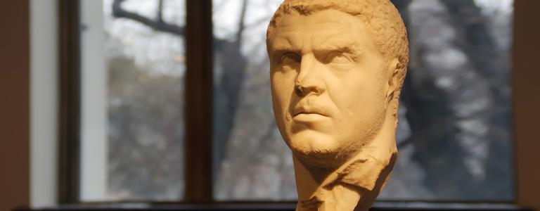 A portrait head bust of Emperor Marcus Aurelius Antoninus (called Caracalla).