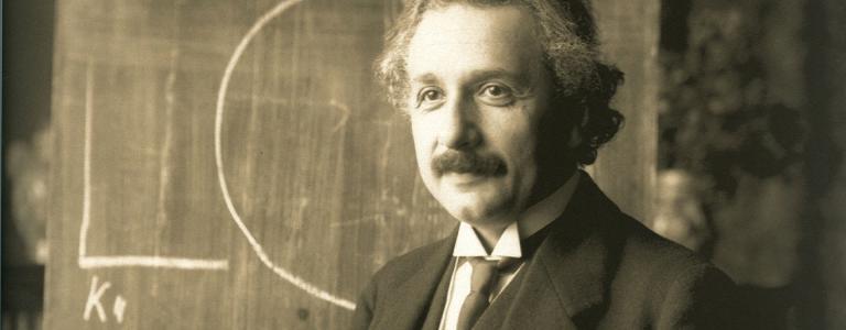 Albert Einstein during a lecture in 1921