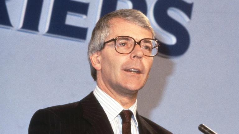 John Major speaking at an event