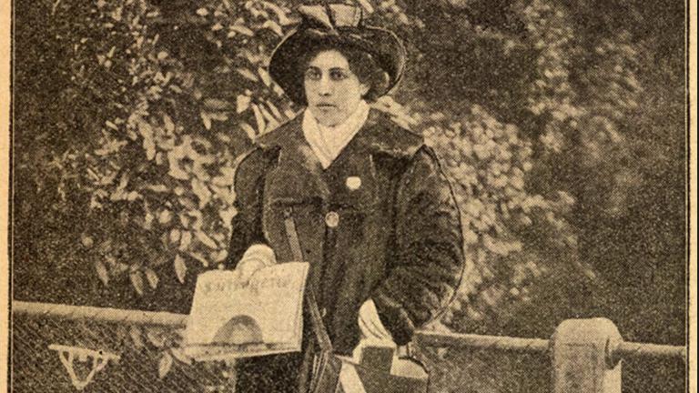 Princess Sophia Duleep Singh selling subscriptions for the Suffragette newspaper